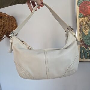 Coach Y2k White Leather Slouchy Hobo Soho